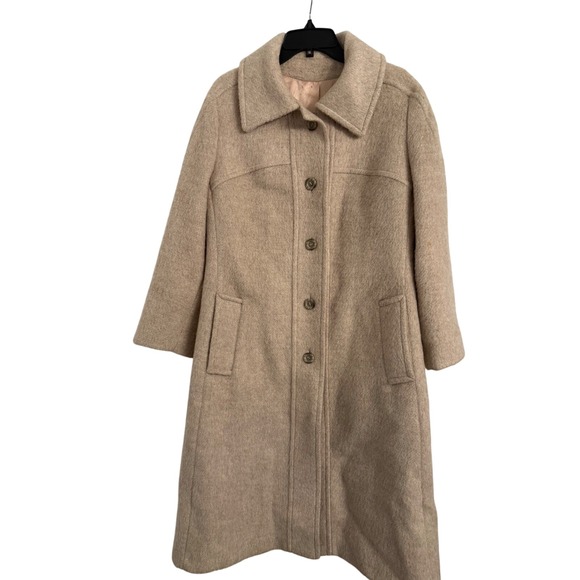 Bromleigh Wool Blend Coat Womens Tan Beige Longline Overcoat Classic‎ - Picture 1 of 4